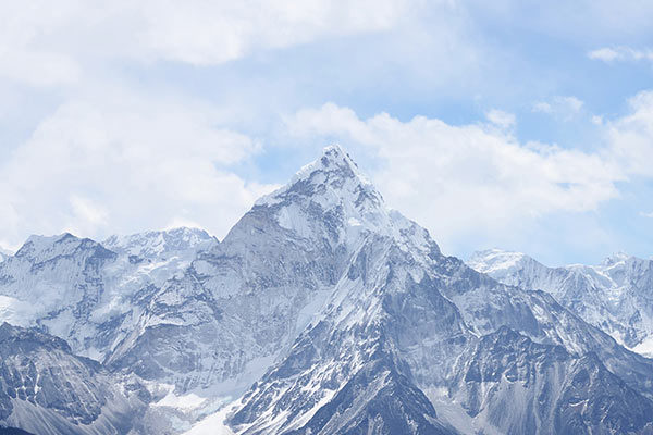 Stock image of a tall mountain peak