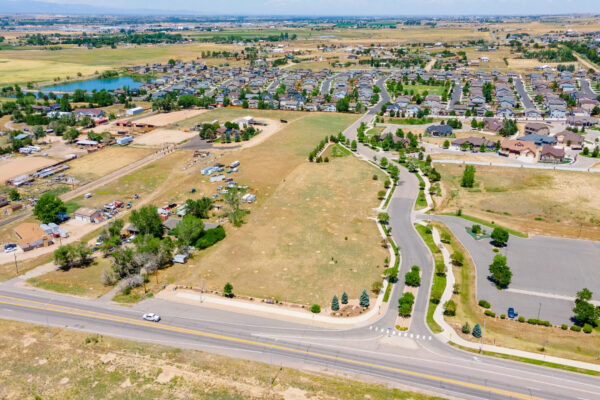 Aerial image of the availabe parcels