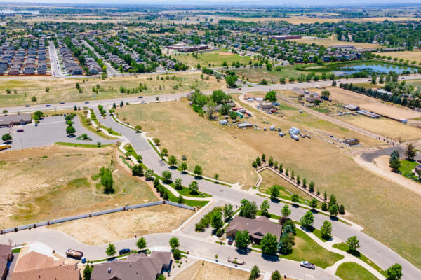 Aerial image of the availabe parcels