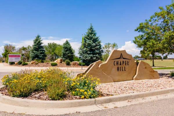 Exterior image of the available parcels, showing the Chapel Hill neighborhood signage