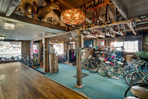 Interior image of the bike shop