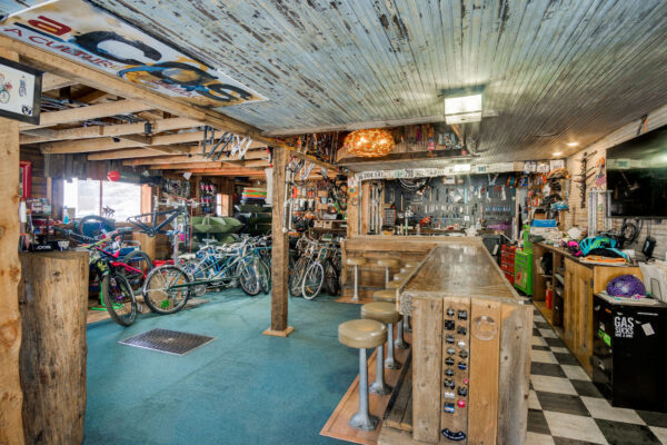 Interior image of the bar/bike shop