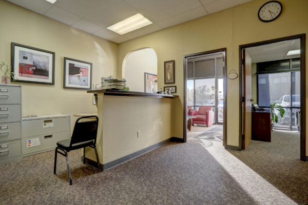 Interior photo of the property, showing the reception desk