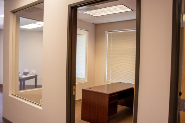 Interior photo of one of the private offices